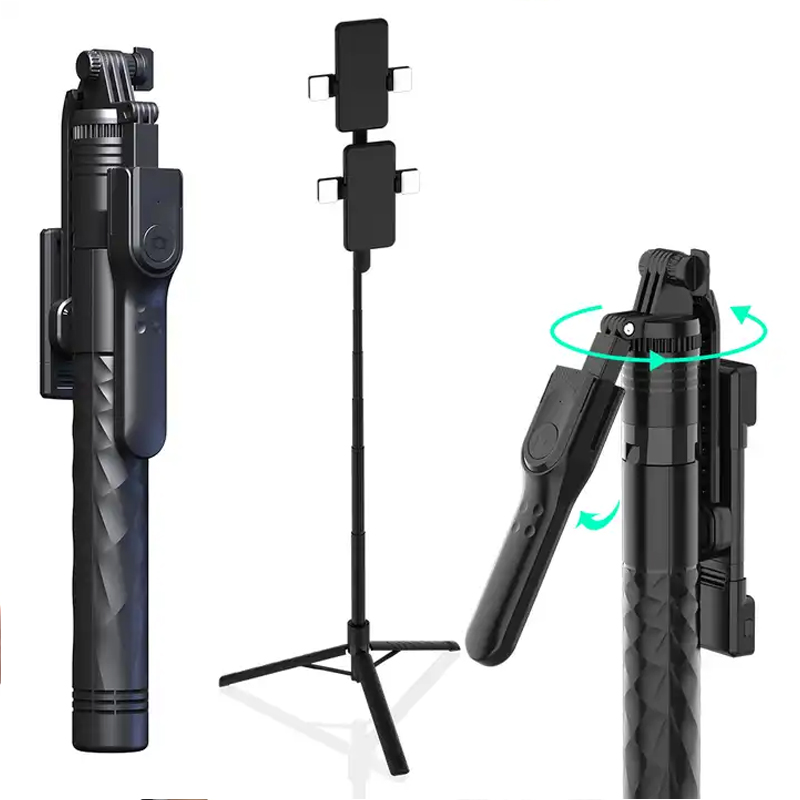 K28 Long Selfie Stick Tripod Stand With LED Light Remote Shutter for Smartphones Detachable Bluetooth Control Remote with Handeld Stabilizer For Smartphones TIKTOK Live