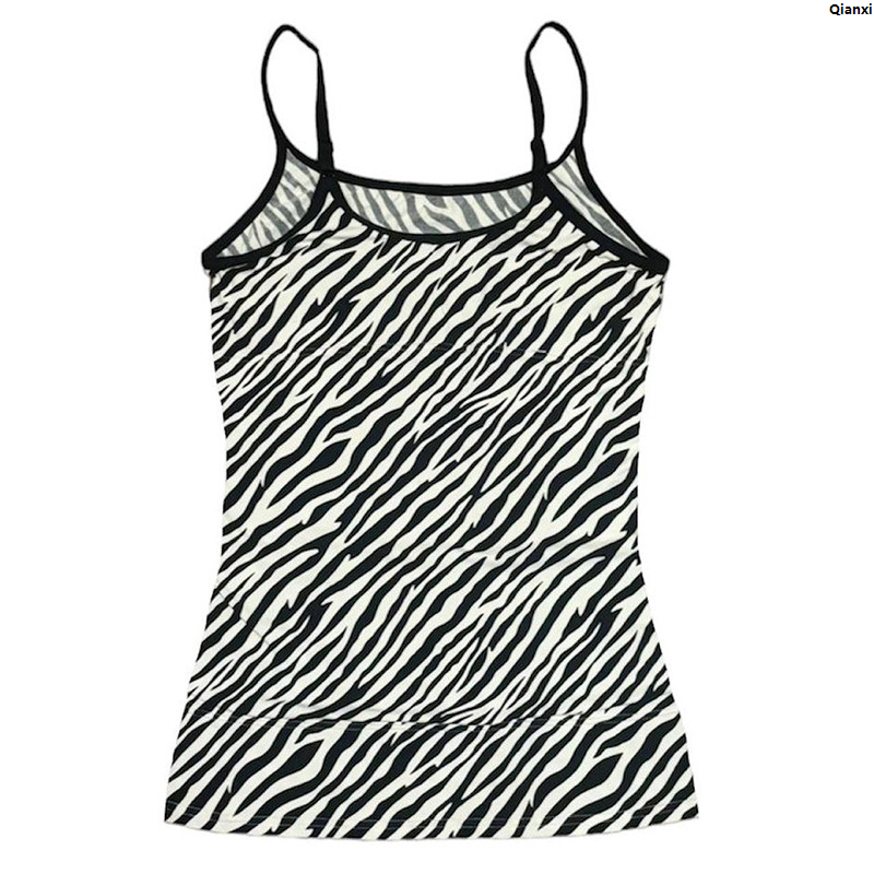 QianxiOriginal Emo Clothing Y2k Short Slim Punk Vintage Top Short Rock Stripe Zebra Alphabet Vest Suspender High Quality Printed Grunge Top Women's Vest Baby T-Shirt 2000s