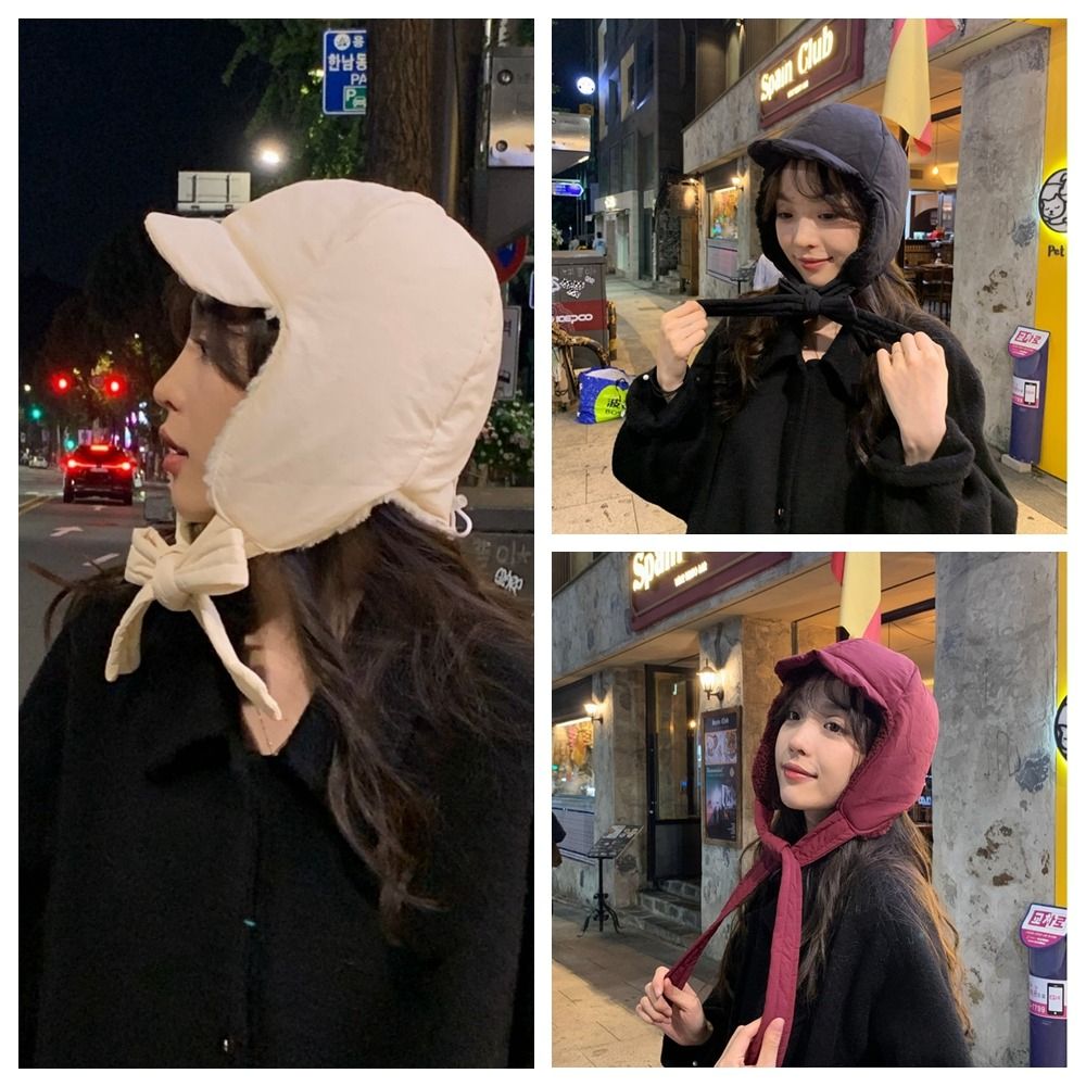 New Warm Down Hat Riding and Skiing Hat Balaclava Hat Ear Protection Hat Cold Protection Hat Scarf Set Autumn Winter