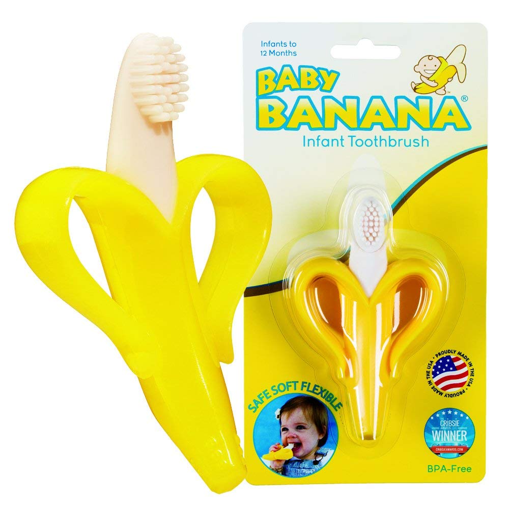 Banana Toothbrush, Training Teether Tooth Brush For Infant, Baby, And Toddler