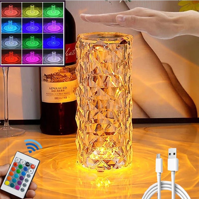 Crystal Table Lamp LED Romantic Night Lights