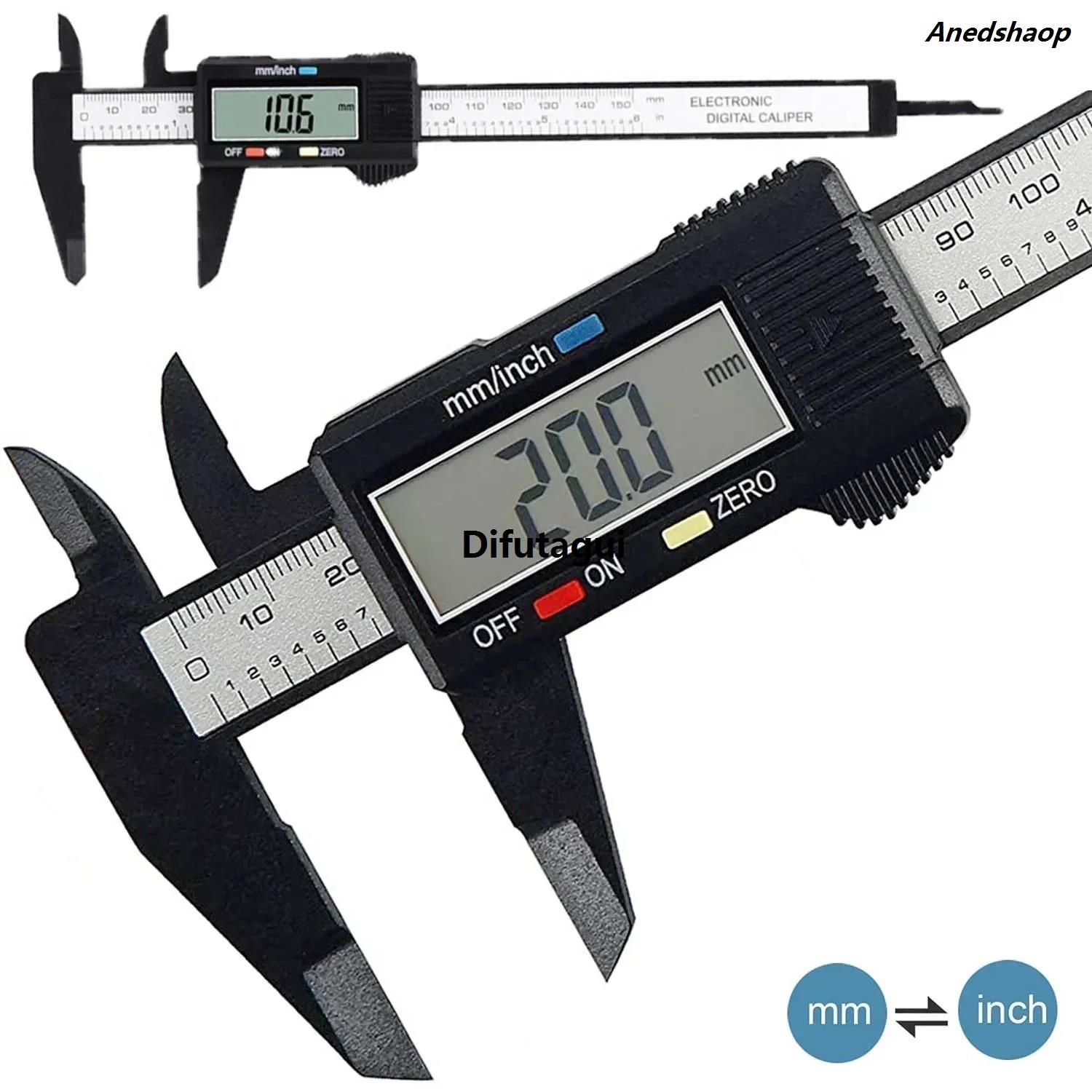 Difutagui Tool Vernier Caliper Woodworking Tools LCD 6 Inches 100/150mm Digital 2025 Affordable Ruler Carbon Fiber Caliber Micrometer Electronic Measuring