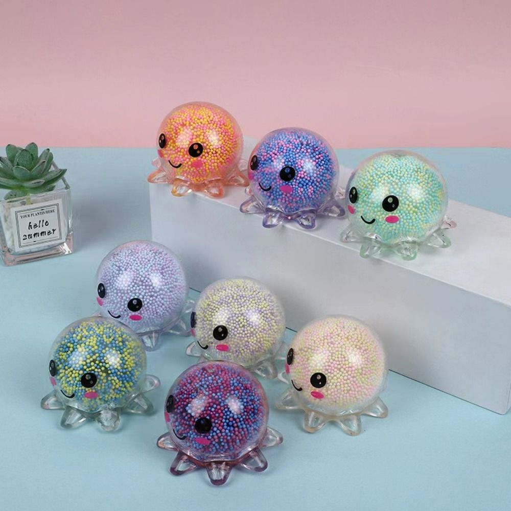 New Glow Stress Relief Fidget Octopus Balls Cute TPR Squeeze Toys Soft Funny Gift Pinching Toy