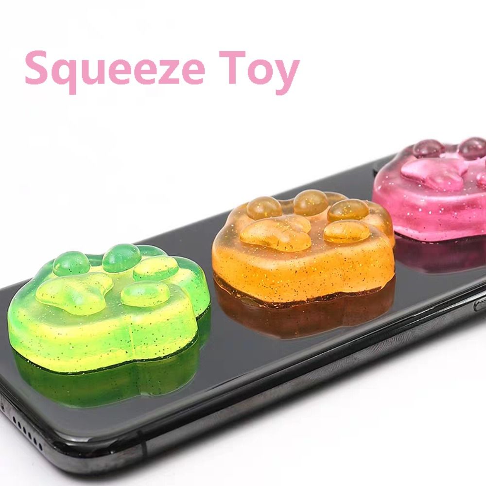 Kawaii Stress Relief Fidget Toy Ice Block Cat Paw Squeeze Toy Mini Fish Ice Cube Toys Party Favors