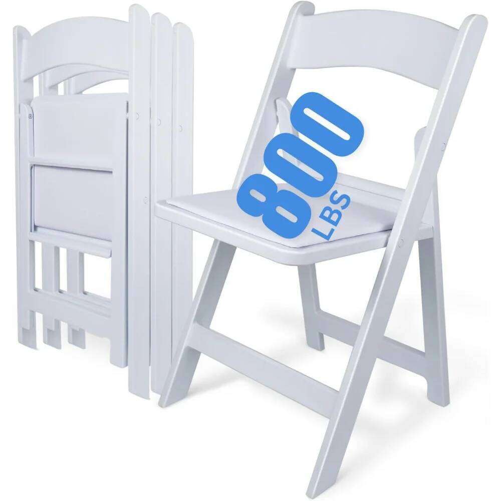 White 4 PCS Lightweight Resin Folding Chairs Unleash Comfort Durability and Weight Capacity 800 lbs