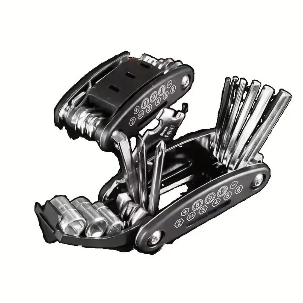 Durable Stainless Steel Socket Wrench Set Foldable Non-Slip Bicycle Repair Tool Rotating Head Hexagonal Folding Screwdriver Universal
