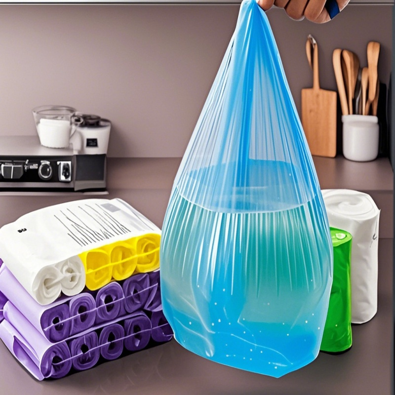 Roll & Fit, Tie, Color-Garbage Bag Disposable Extra Thick Easy Handle Family RV, Continuous