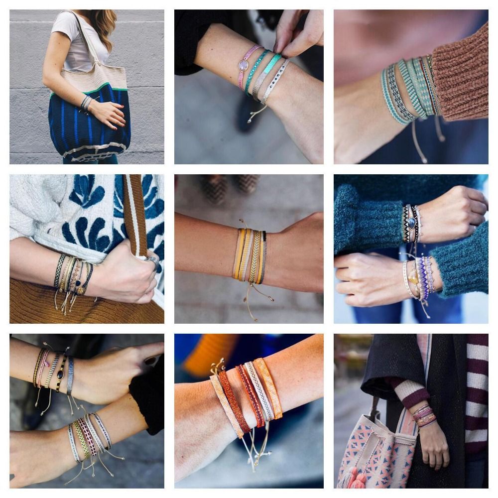 New Handwoven Ethnic Style Woven Bracelet Bracelets Multicolor Vintage Court Bracelet Vintage Bohemian Style Handmade Accessories