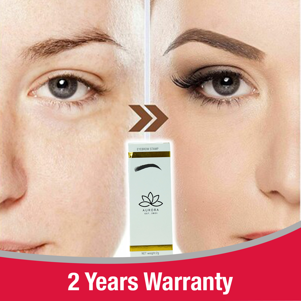 Aurora Instant Brow Stamp Kit | Smudge-Proof Eyebrow Powder Stamp for Effortless Arches | Waterproof Brow Filler Tool for Natural, Flawless Eyebrows in Seconds