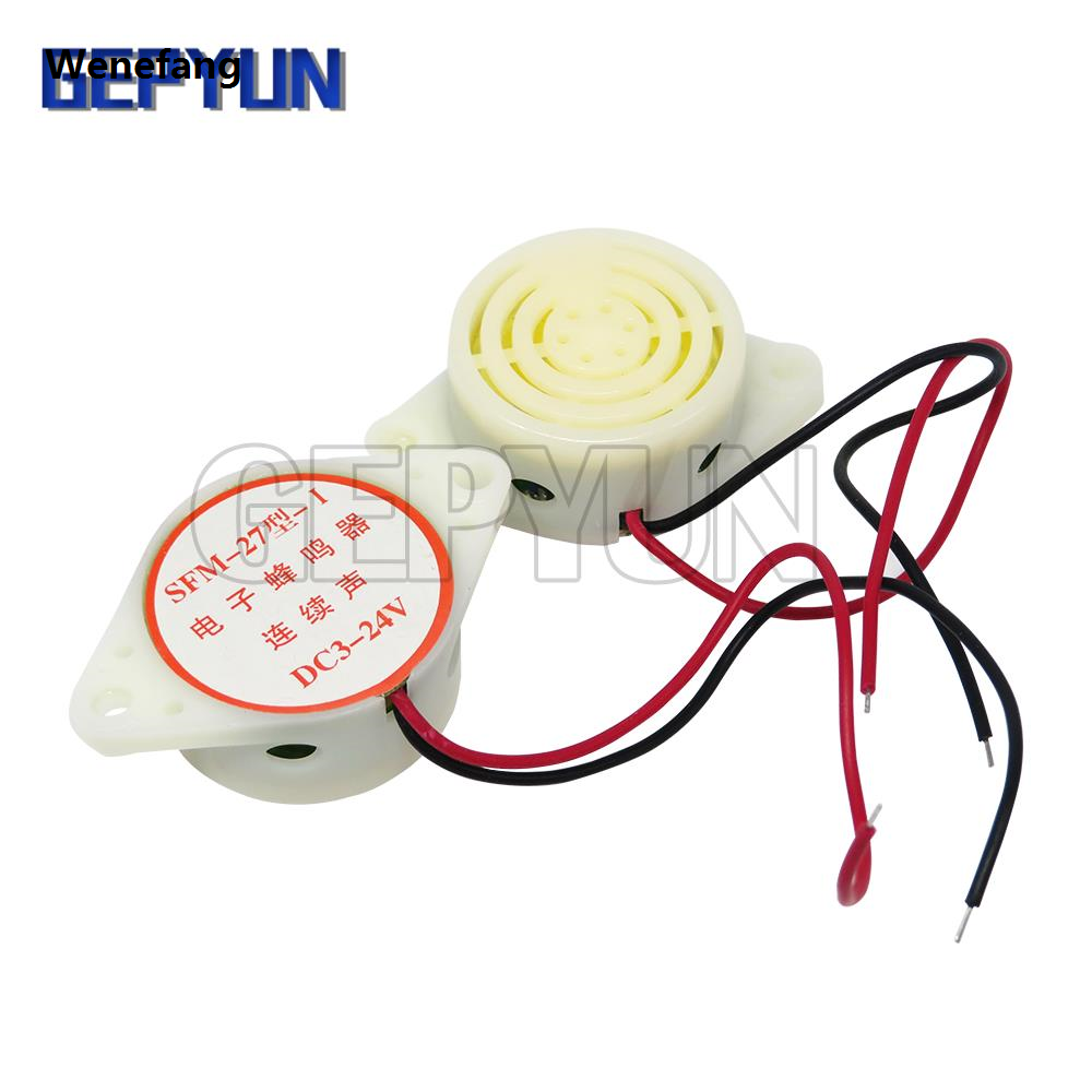 Wenefang 1pcs 3V 5V 12V SFM-27 Active Buzzer High-decibel 95DB/Passive piezoelectric High Quality buzzer YD15240 Magnetic Long Continous Beep Tone