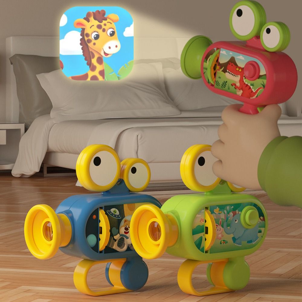 Children Projector Plastic Kids Handheld Projection Flashlight Cartoon Pattern Puzzle Children's Luminous Toys Mini Early Education Projector Torch Toys Children Toys