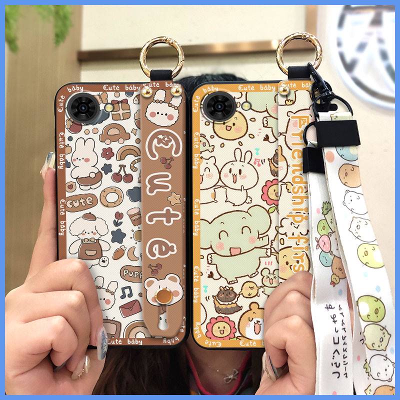Cute Wrist Strap Phone Case For ZTE Nubia S2E/S2R/S2 Lite Anti-dust Durable Cartoon Shockproof Phone Holder Waterproof