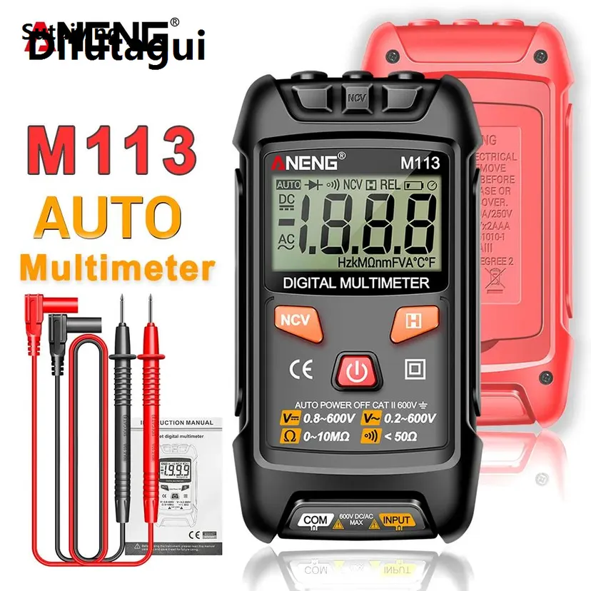 Difutagui New Sutuiying M113 Mini Digital Multimeter 600V AC/DC Voltage Meter Multimetro 【2025 Version】 Ohm NCV Electricity Tools 1999 Counts Multimeter with buzzer