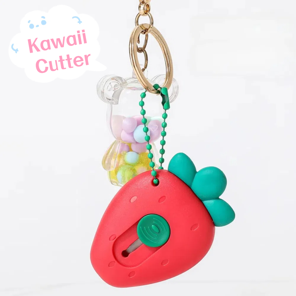 Kawaii Lightweight Mini Utility Cutter Retractable Plastic Portable Cutter Box Opener Office Use