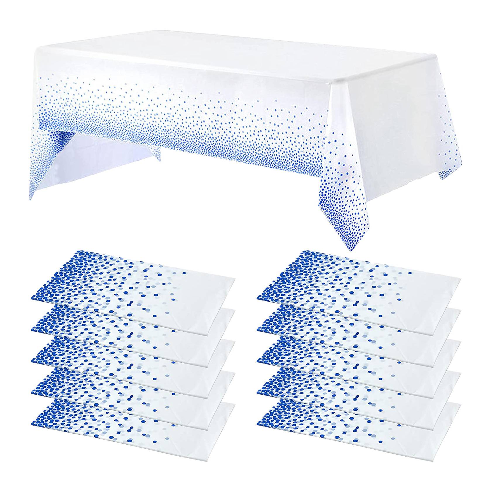 ARELENE 10 Pack Disposable Tablecloth for Rectangle Tables,for Indoor or Outdoor Birthday Thanksgiving Wedding Picnic BBQ
