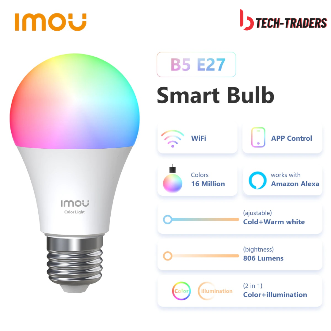 Imou B5 Color Light Bulb - Smart LED Bulb (9W, Wi-Fi, 806 Lumens)