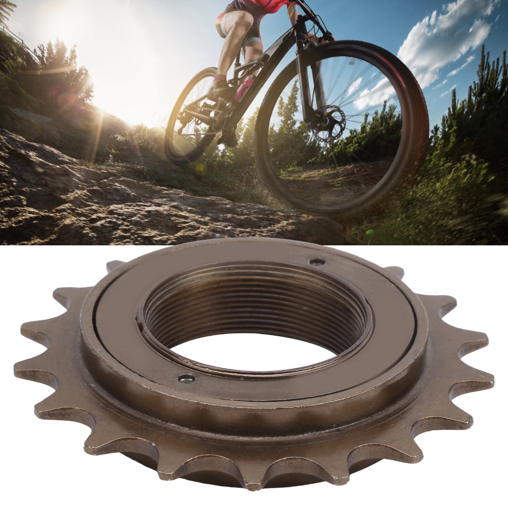 Durable 18 Teeth Bike Freewheel Steel 1/2''×1/8'' Bike Freewheel Replacement Single Speed Brown Single Speed Bike Freewheel Bike Repair