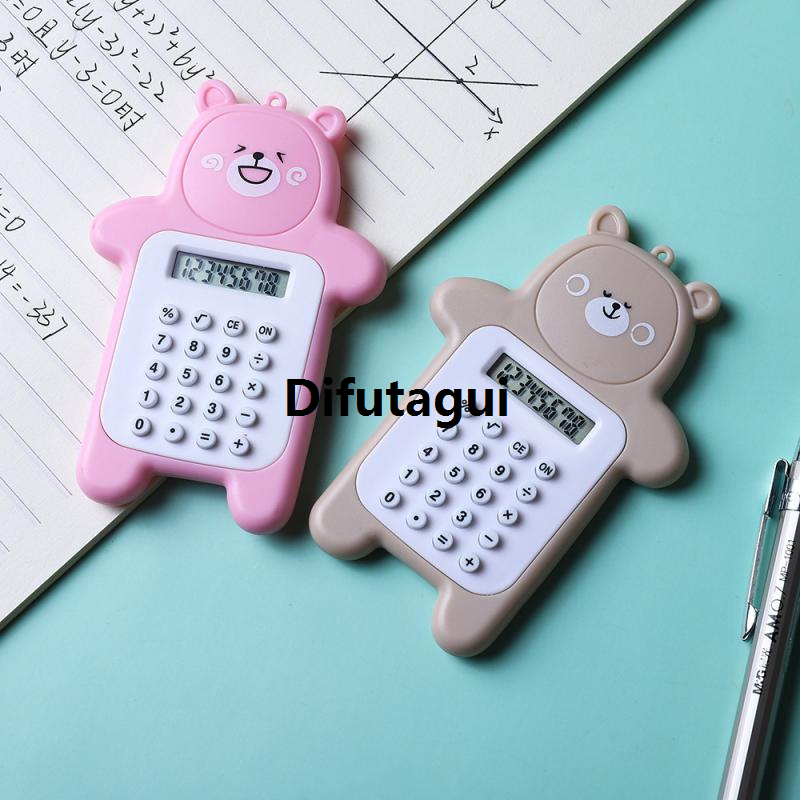 Difutagui Cartoon Cute Bear Calculator Korean Fashion Mini Portable New style Small Pupil Computer Office Electronics Supplies