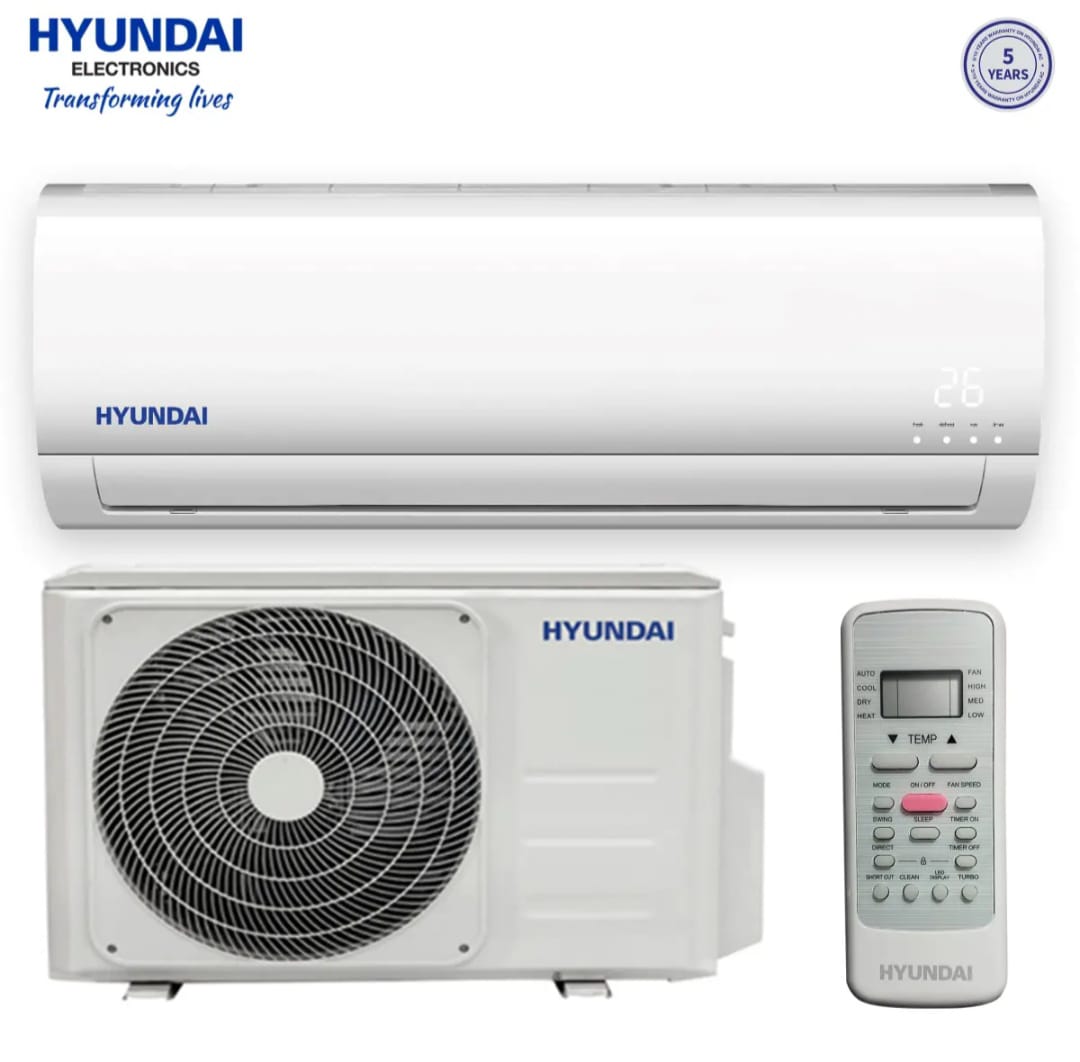 Hyundai Air Conditioner 1.0 Ton , 12000 Full BTU , With Golden Fin Condenser , Non Inverter
