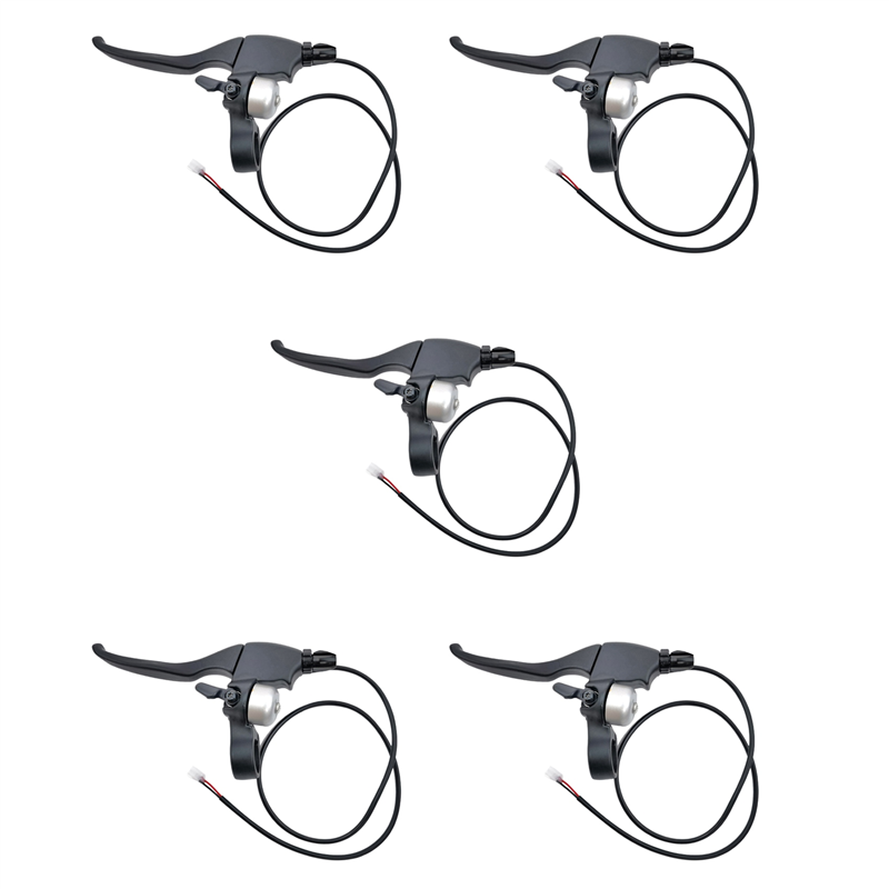 NAMUNY 5X 2 in 1 Electric Scooter Brake Handle Brake Lever with Aluminum Alloy Bell Ring for 8.5 Inch Scooter Accessories