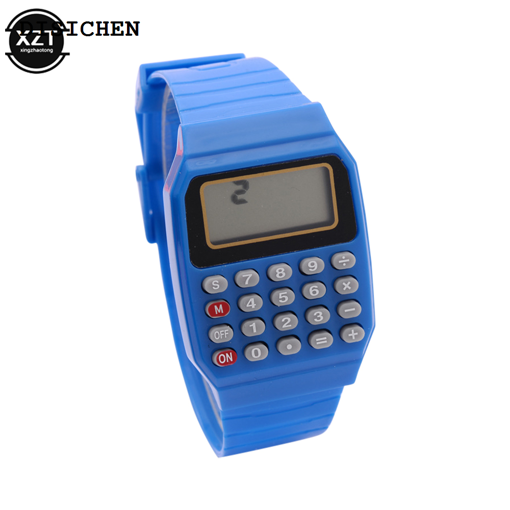DISICHEN 2025 Children Electronic Calculator Silicone Date Multi-Purpose Keypad Wrist Watch Portable School Supplies