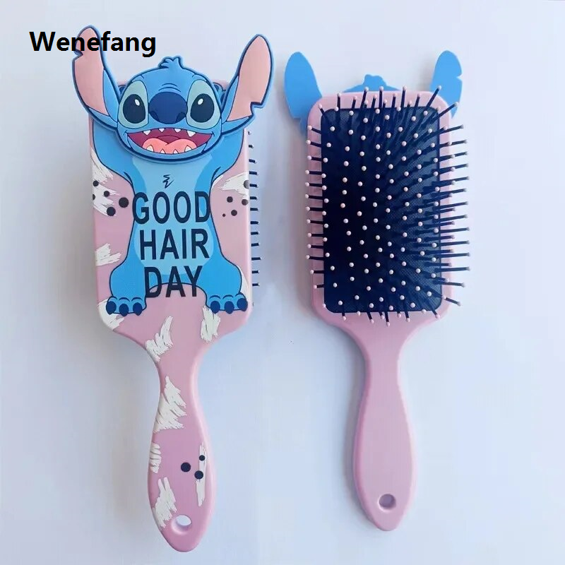 Wenefang Disney Stitch Air Cushion Massage Combs Minnie Mouse Cartoon Anime Figures Children Comb Hair Brush Hairdressing Tool Kids Gift