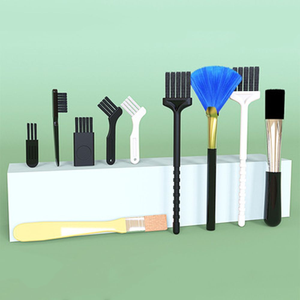 10 pcs Kit Portable Cellphone Anti-static Shaver Dusting Cleaning Brush Slit Corner Cleaning Laptop Computer Keyboard Brush