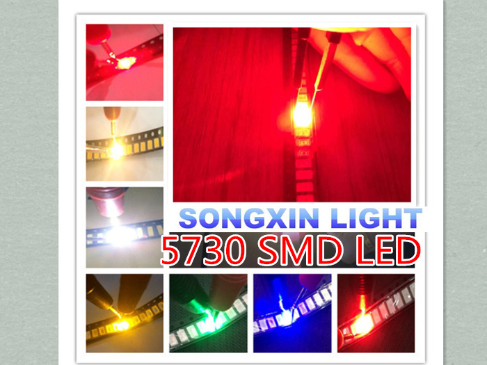 100 pcs 5630 SMD LED 5730 SMT LEDS 20 Each red/blue/green/yellow/white Color SMD SMT 5730 LED light Chip- mix Diodes