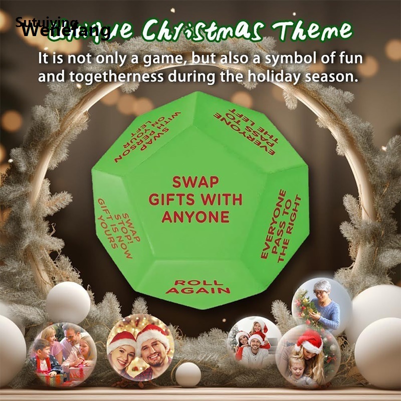 Wenefang Sutuiying Santa Swap Gift Exchange Dice，2025 New - Santa Swap Gift，Christmas High Quality 【2025 Version】 Party Gift Exchange Dice Game,for Family Party (1PCS)