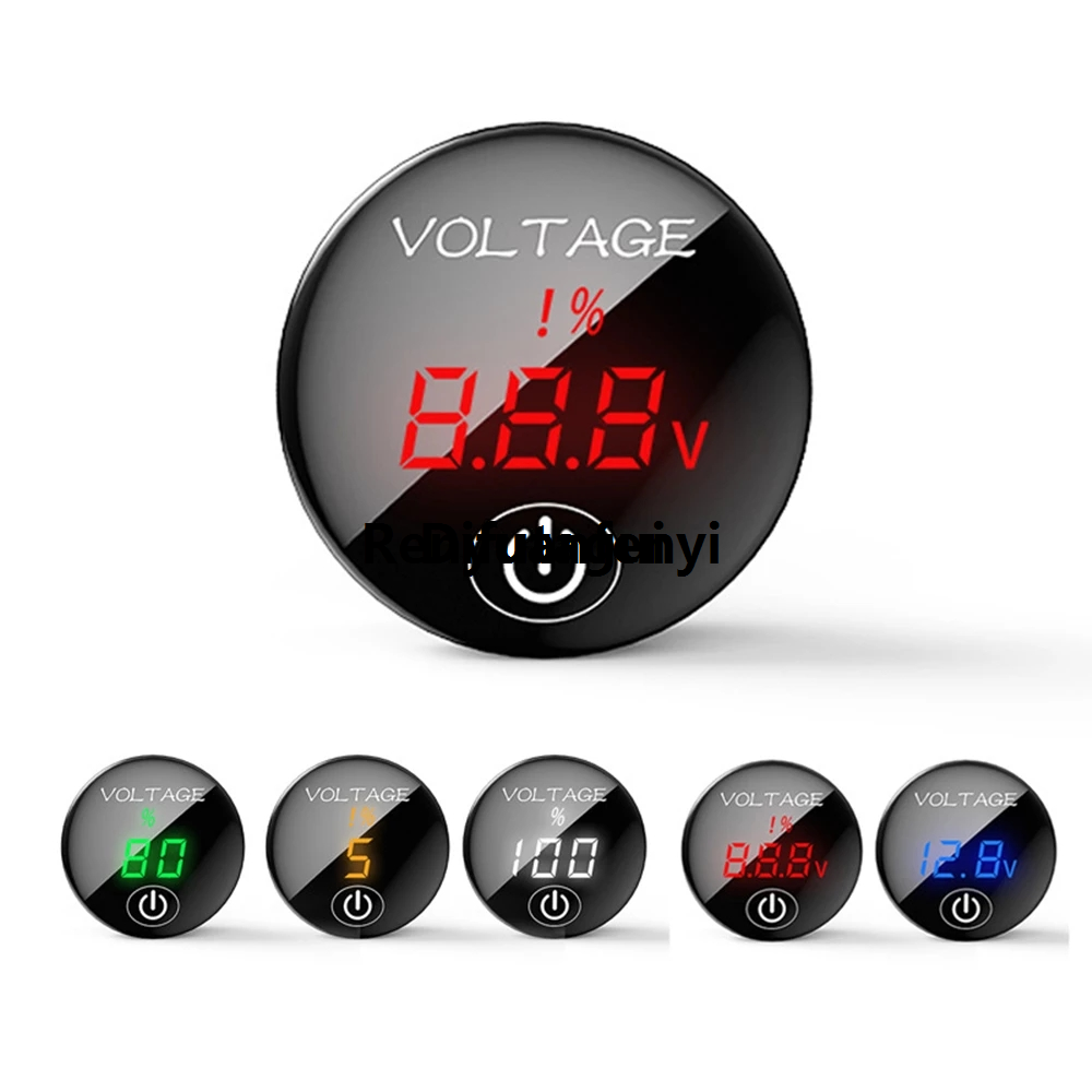 Difutagui LED Panel Digital Car Motorcycle Voltmeter Battery Capacity Sales Portable promotion Display Voltmeter With Touch Switch DC 5V-48V