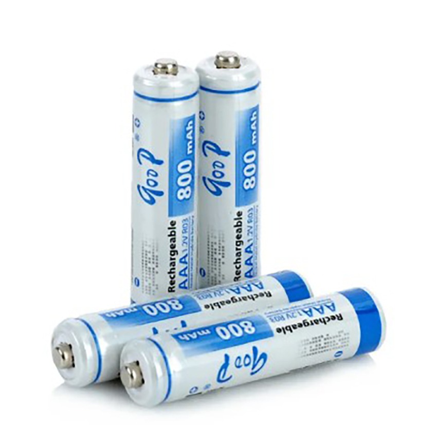 GOOP AA Size Rechargeable Batteries 1 Pair 800 mAh for Radio, Wall Clock, Toys and Electronics