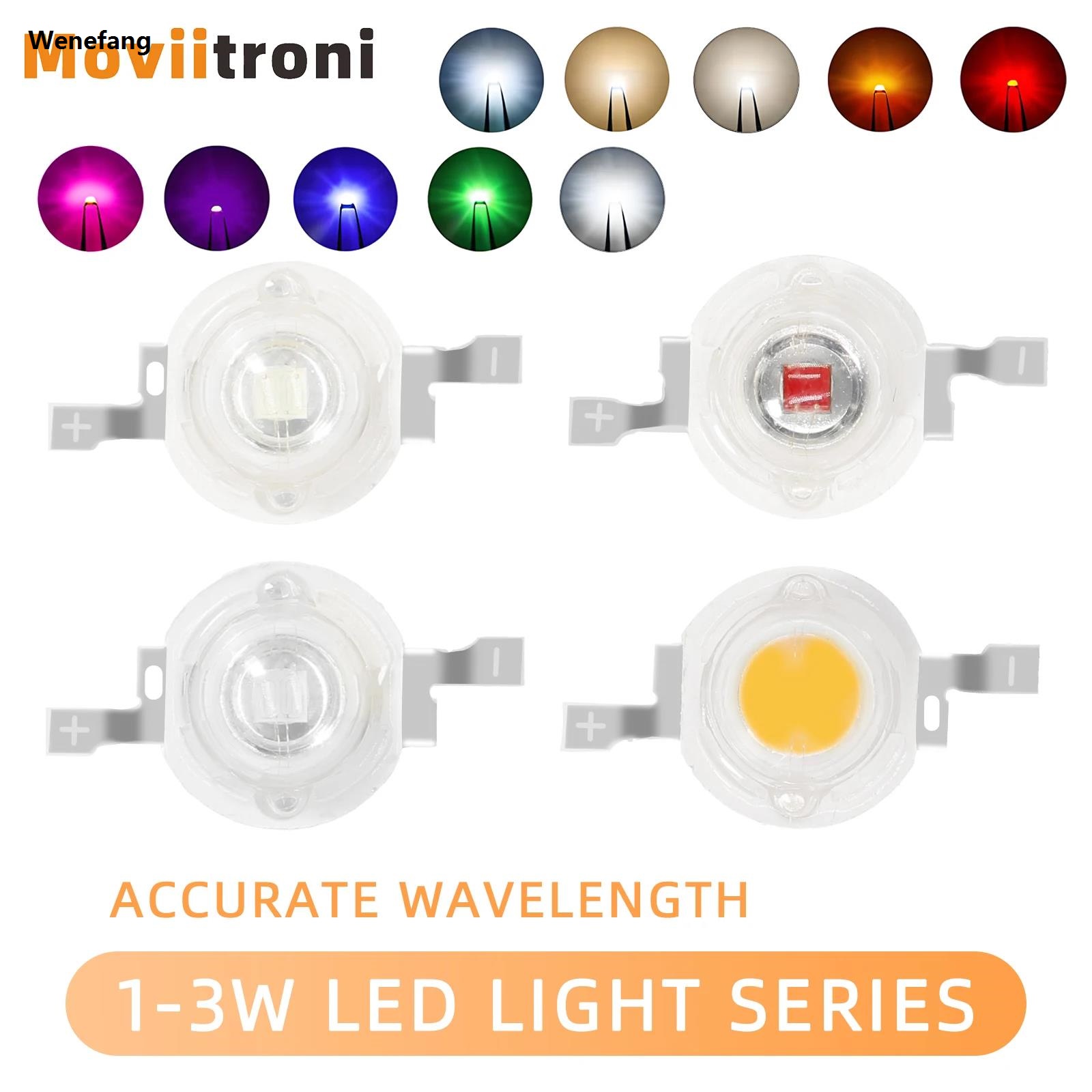Wenefang 10pcs 1W 3W High Power LED Lamp Diodes Beads White Red Blue Green Luxury Yellow Purple Pink RGB for Blubs Spotlight Downlight Chip