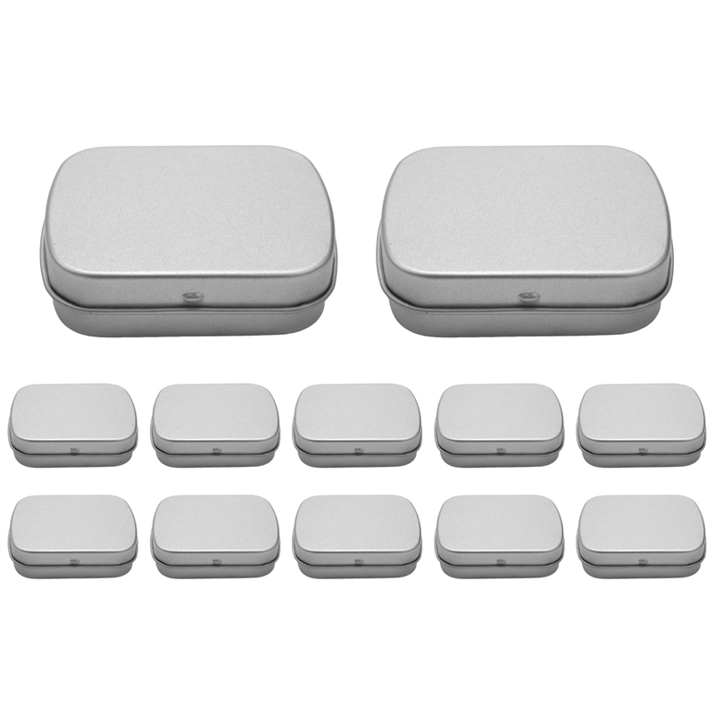 NAMUNY Metal Containers-12 Pack Metal Tin Box Mini Portable Box Containers for Drawing Pin, Bead Earring Jewelry Storage