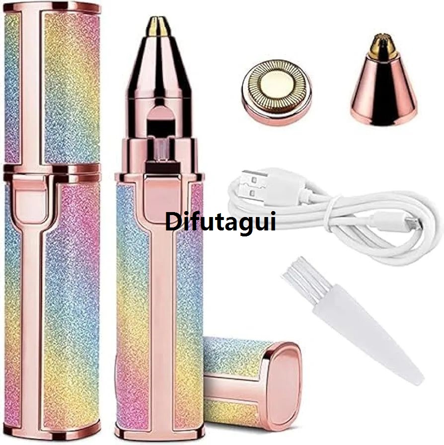 Difutagui Facial Hair Removal Device for Women 2 in 1 Rechargeable Facial Eyebrow Hair Removal Device 2025 Painless Epilator Facial Hair Remover for Women Facial Shaver for Upper Lip Hair Removal