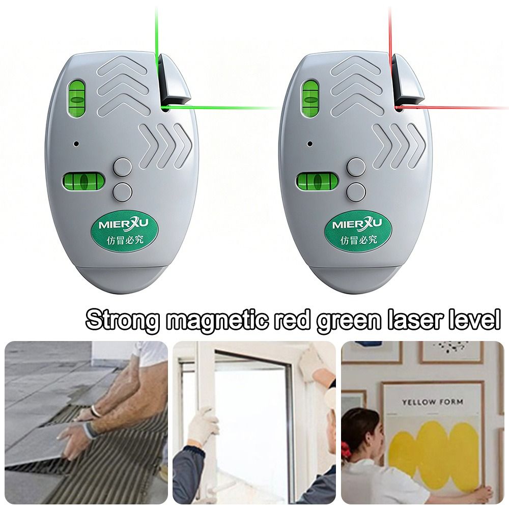 New High-precision Red-green Laser Level Mini Right-angle High-intensity Light Ground Wire Level Rechargeable Portable Measu Tool