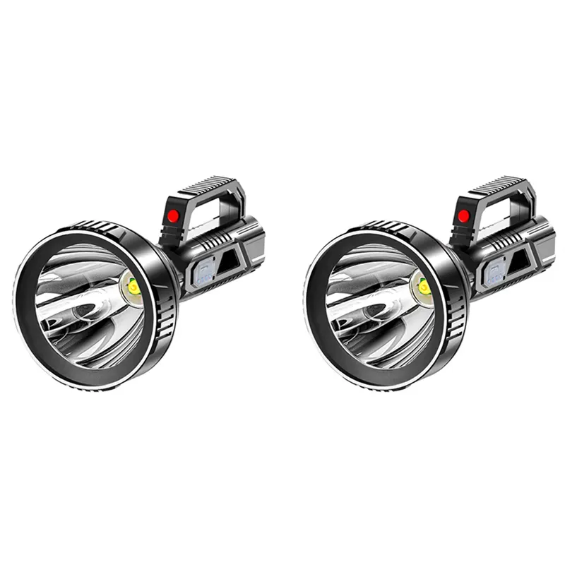 FORIDE 2X Strong Light Portable Flashlight USB Rechargeable Abs Outdoor LED Multi-Function Household Searchlight Portable Lamp