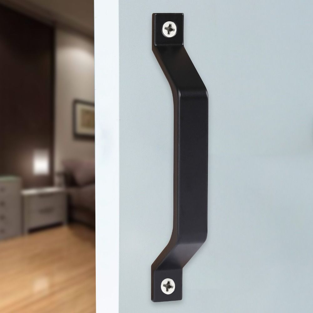 New Aluminum Alloy Barn Door Pull Handle Black White Heavy Duty Door Handles Door Hardware Home