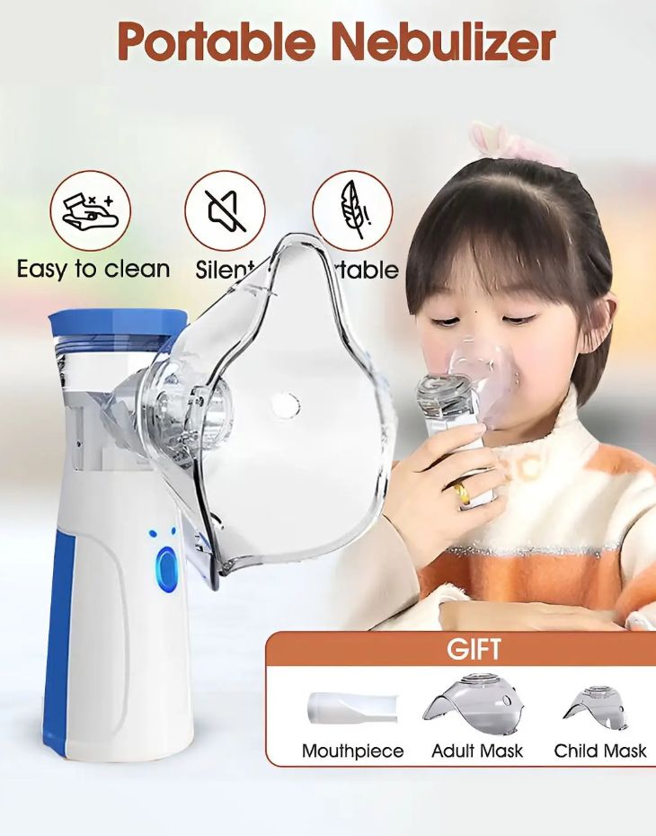 Portable Ultrasonic Rechargeable Mesh Nebulizer Machine Cool Mist Inhaler for Children and Adults
