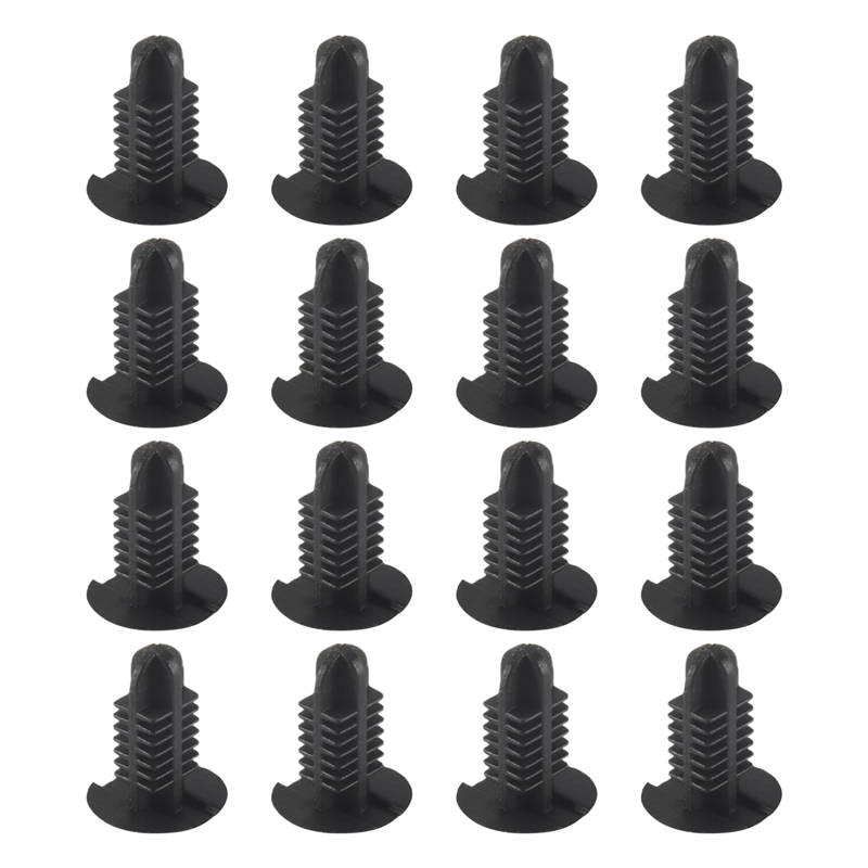 16Pcs Plastic Rivets Clip 4mm x 5mm x 15mm Black