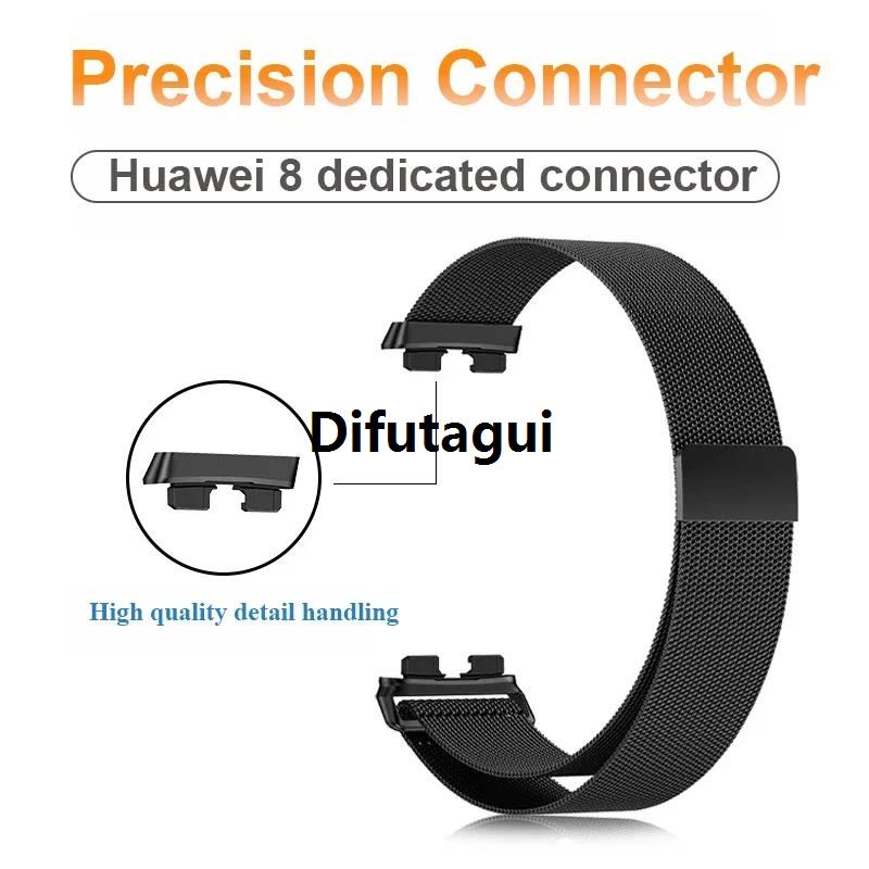 Difutagui Bargain price Milanese Magnetic Loop For Huawei Band 10 8 9 Bracelet With Original Soft TPU Case Screen Protector Replacement Metal Strap Watchband