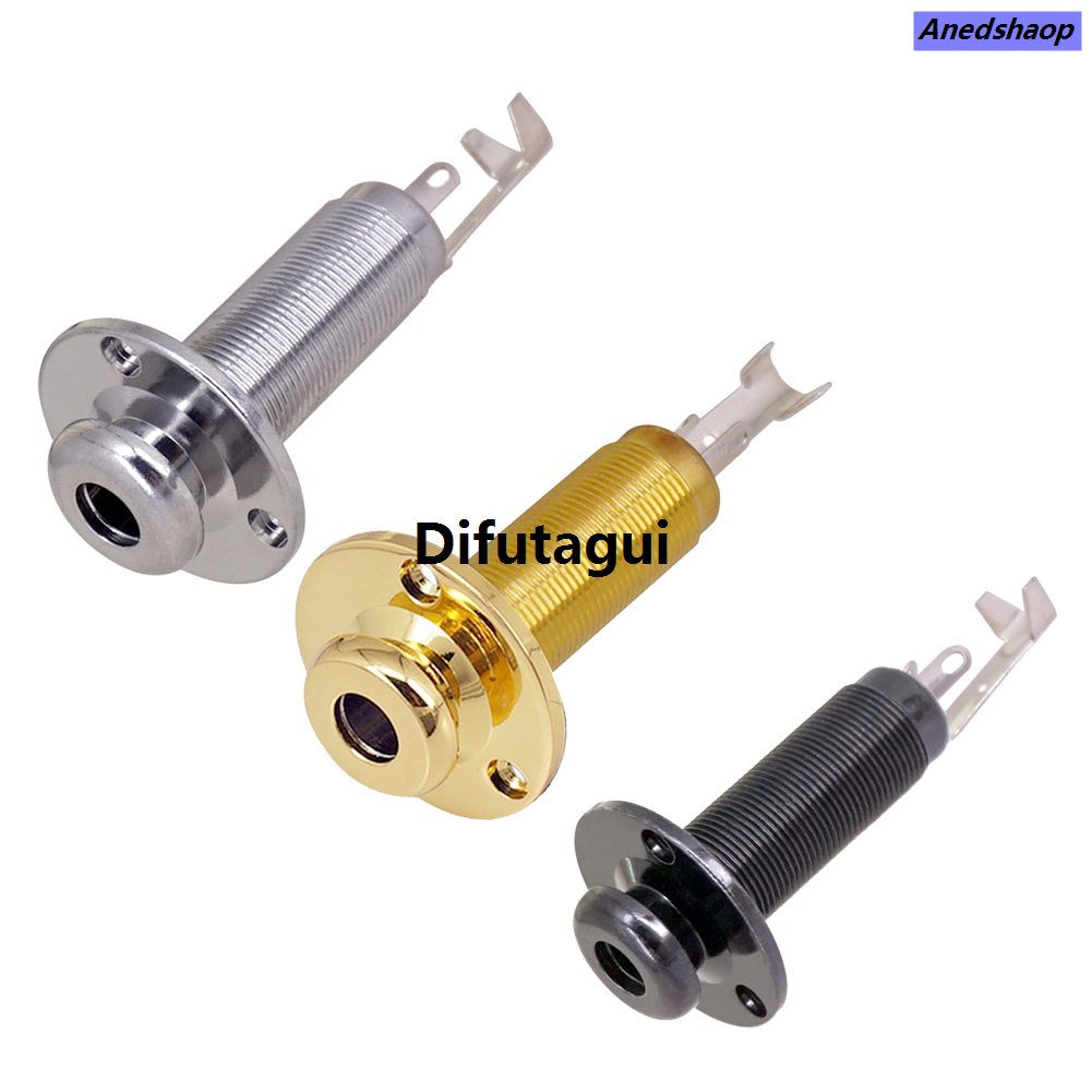 Difutagui Acoustic Electric Guitar Stereo End Pin Jacks Socket Plug Portable 2025 New 6.35mm 1/4Inch Pickup Output Jack Plug Socket Guitar Parts