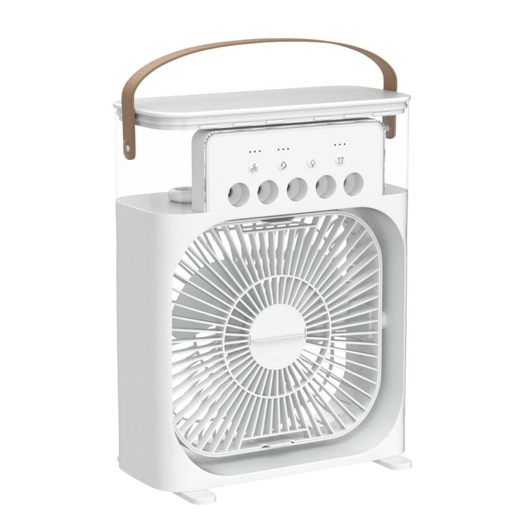 Portable Air Conditioner Fan, Mini Evaporative Air Cooler with 7 Colors LED Light, 1/2/3 H Timer, 3 Wind Speeds and 3 Spray Modes for Office, Home, Dorm, Travel
