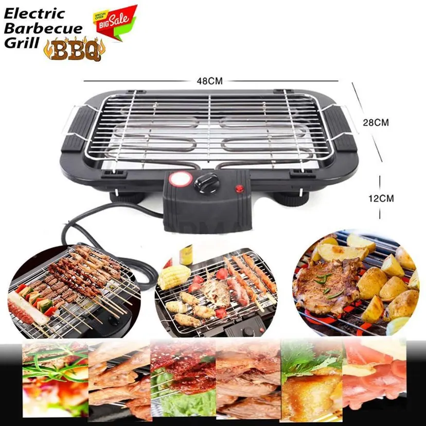 Electric Barbeque Grill Toaster Multi function 2000W Heating Smokeless Carbon Free
