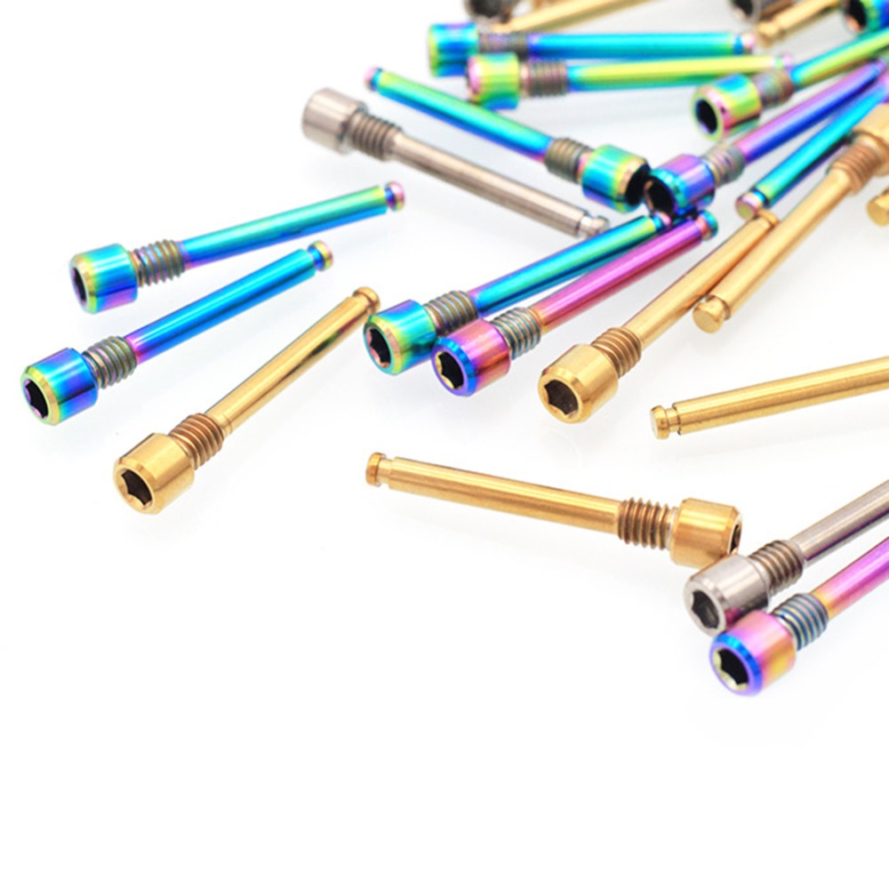Lightweight Titanium Alloy MTB Lining Pins Hydraulic Disc Spring Clips Screw Bike Accessories Bike Repair Tools Bike Circlip Bicycle Hydraulic Disc Bolts Disc Brake Pad Bolts Screws Retainer Pin