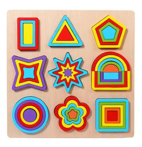 Wooden Shape Puzzles Matching Sorting Puzzles For Toddlers Intellectual Sorter Games For Early Education Color Sensory