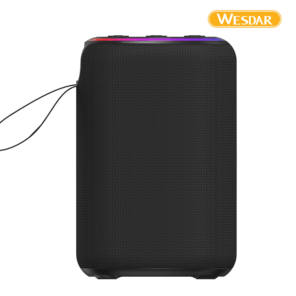 WESDAR K566-S Bluetooth Speaker - 3W Driver, RGB Lights, Built-in Mic, 800mAh Battery, FM/TF/Bluetooth Playback (RED/BLUE/GREY)