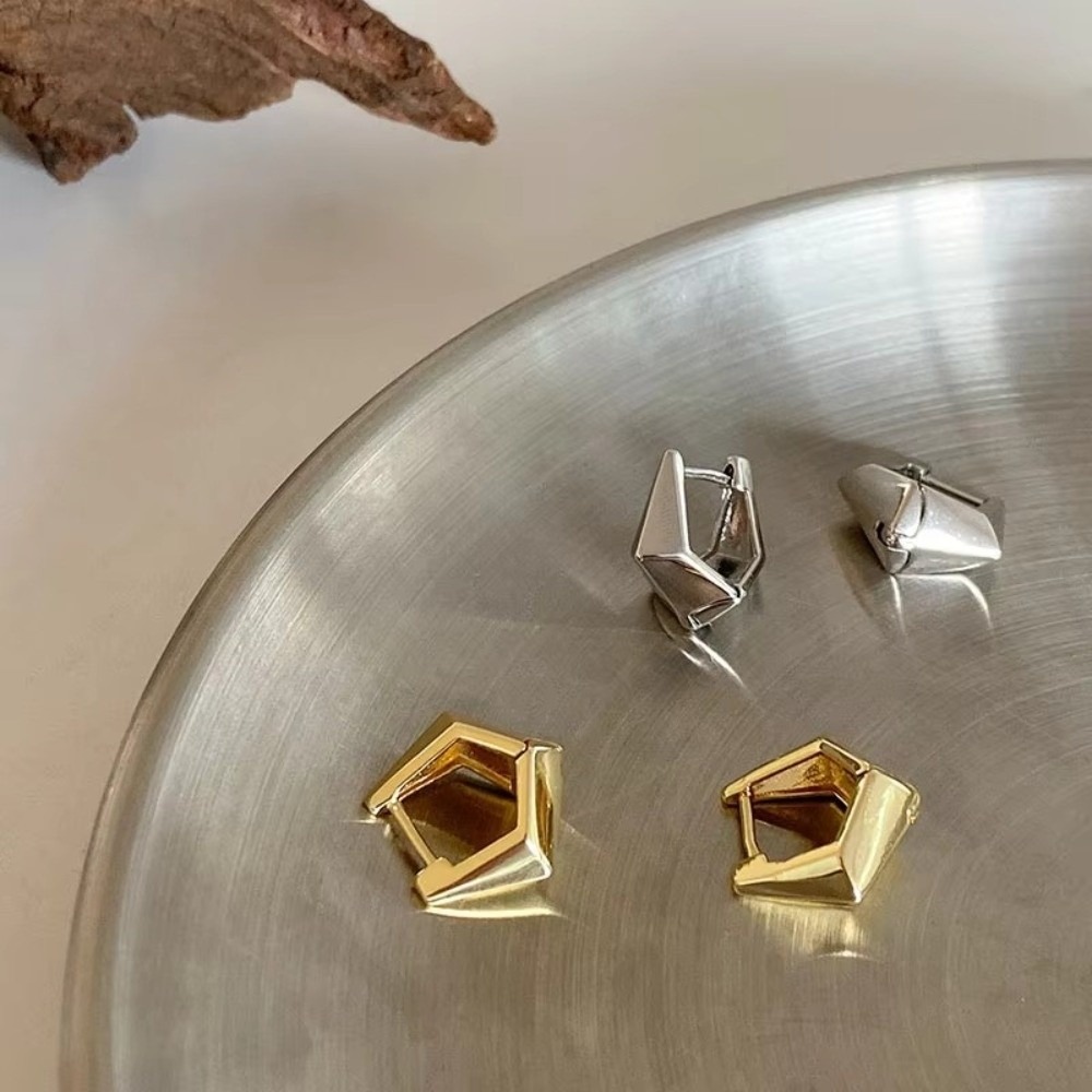 Creative Elegant Polygon Earrings Rhombic Section Alloy Vintage Jewelry Geometric Metal Earring Party