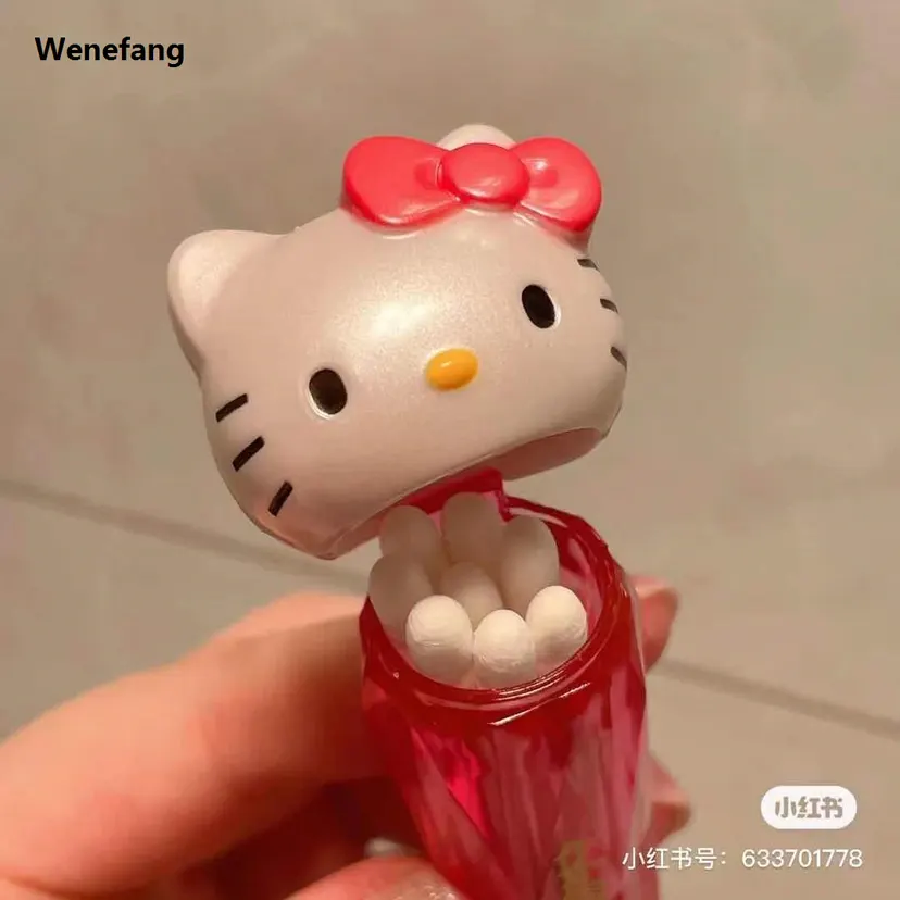 Wenefang Sanrio Hello Kitty Portable Toothpick Holder Cute Mini Cartoon Original Travel Cotton Swab Storage Box Small Container For Girls Gift