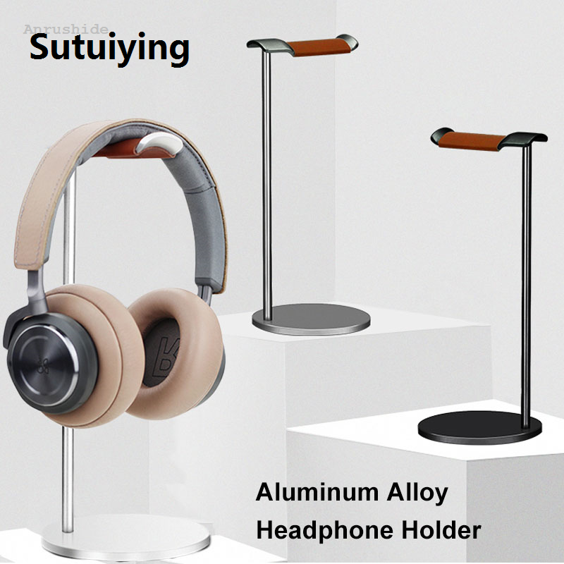 Sutuiying Original Anrushide Curved Aluminum Headphone Stand Rack Sturdy Metal Gaming Headset Profesional Earphone Holder Hanger with Solid Base for Table Desk Display