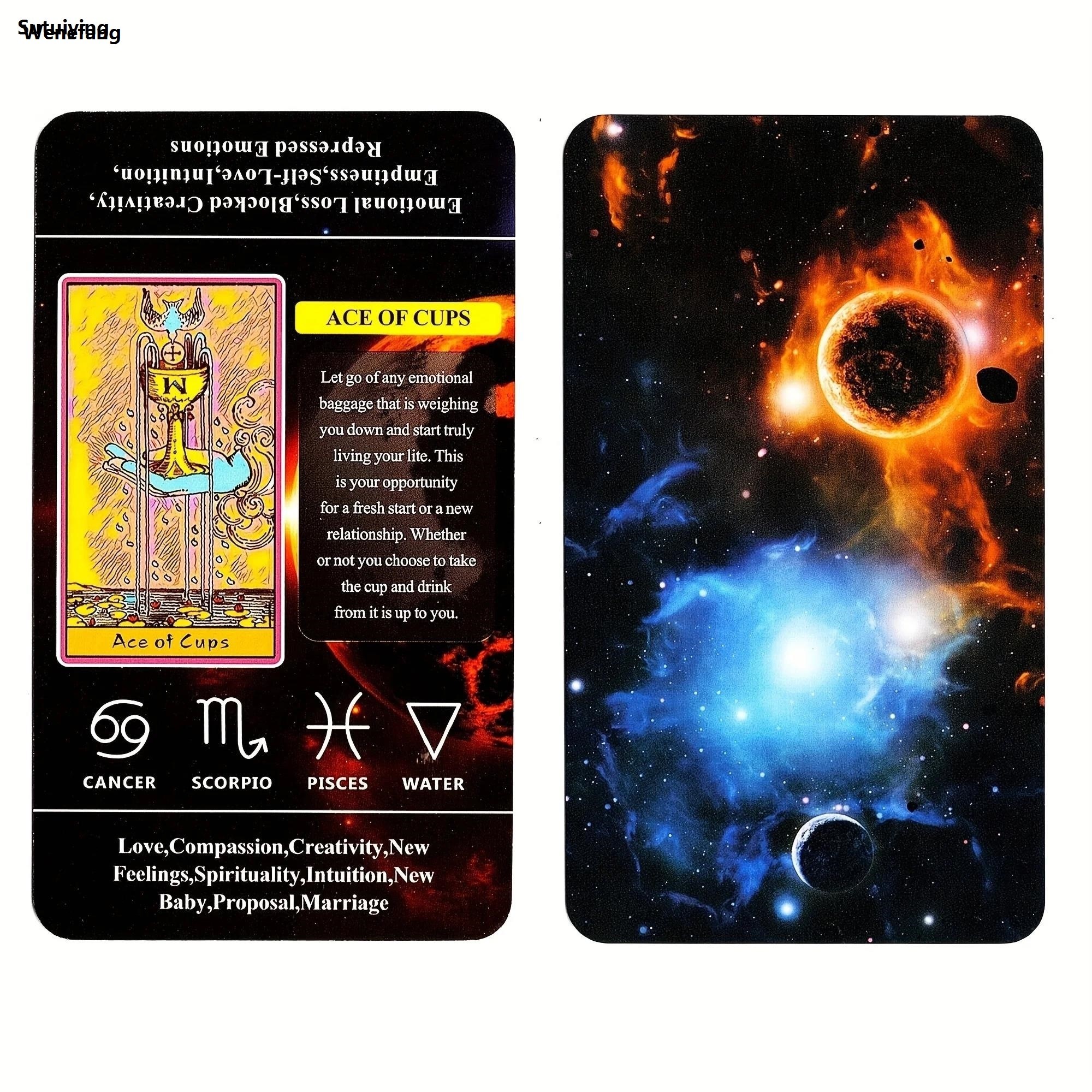 Wenefang Sutuiying Tarot Cards Set for Novices Featuring Meanings on Each Card - 78pcs Fifty percent discount Profesional Pocket-Sized Deck for Tarot Learning and Divination Games